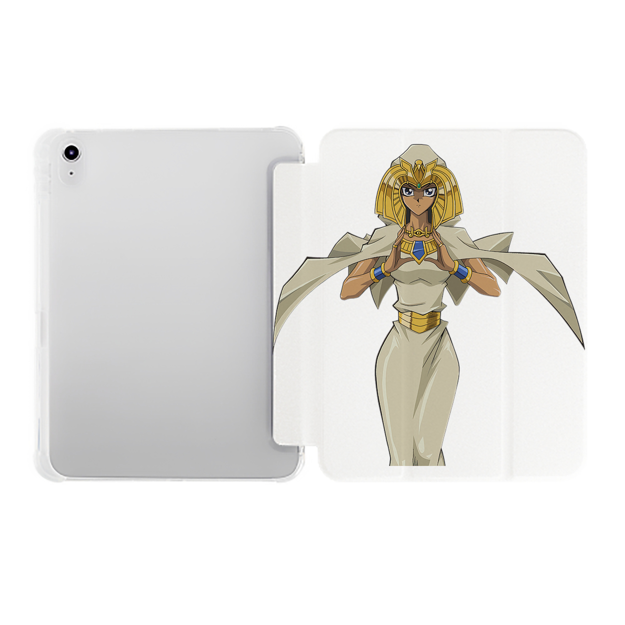 （画像用） 遊☆戯☆王 Yu-Gi-Oh! IPad ケース ペン収納付き 三つ折りスタンド PUレザー×シリコン 対応機種9.5/10.5/10.9インチ